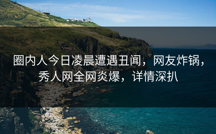 圈内人今日凌晨遭遇丑闻，网友炸锅，秀人网全网炎爆，详情深扒