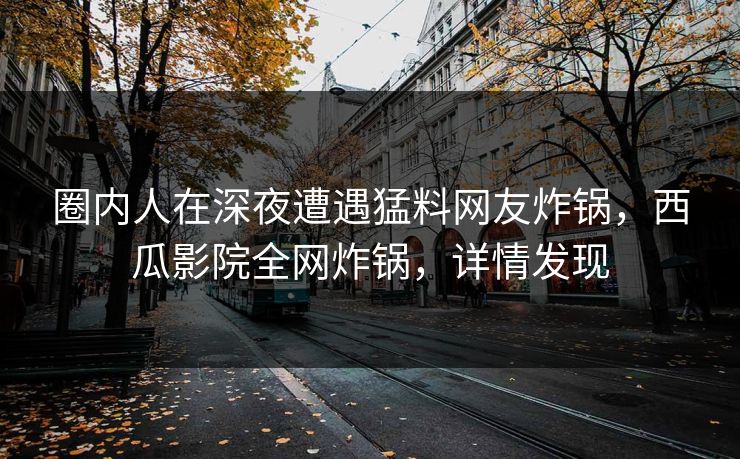 圈内人在深夜遭遇猛料网友炸锅，西瓜影院全网炸锅，详情发现