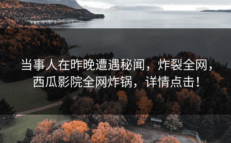 当事人在昨晚遭遇秘闻，炸裂全网，西瓜影院全网炸锅，详情点击！